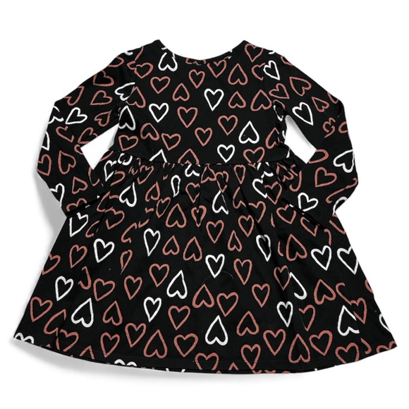 Cat & Jack Other - Heart Patterned Black Kids Dress
